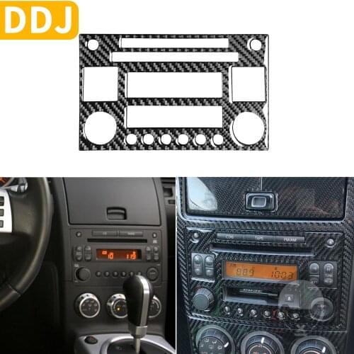 For Nissan 350Z Z33 2003-2009 Radio CD Cassette Player Display Panel Control Button Frame Carbon Sticker Modified Accessories