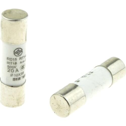 2Pcs 0.5A 1A 5A 10A 20A 40A Amp 10x38mm 10*38mm Ceramic Fuse Electronic Quick Fast Blow Acting Cylindrical Fuses Links RO15