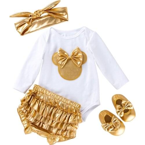 Baby Girls Spring Autumn Clothes Set Fashion Birthday Baptism 0-24 Months Infant Girls Clothing 4Pcs Kids Girls Clothing Outfits