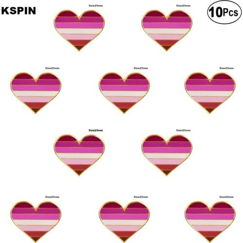 LGBT Rainbow homosexual Lipstick Kiss lip Lesbian Pride Flag Pride Shape Lapel Pin Flag badge Brooch Pins Badges 10Pcs a Lot