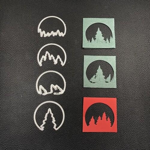 Bunnymoon Christmas tree borde Metal Cutting Dies and stamps DIY Scrapbooking Card Stencil Paper Cards Handmade Album Stamp Die