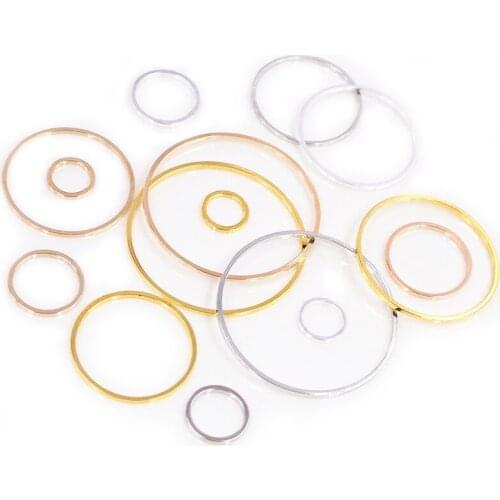 New Fashion 8-30mm Brass Closed Ring Earring Wires Hoops Pendant Connectors Rings For DIY Jewelry Making Supplies Accessories