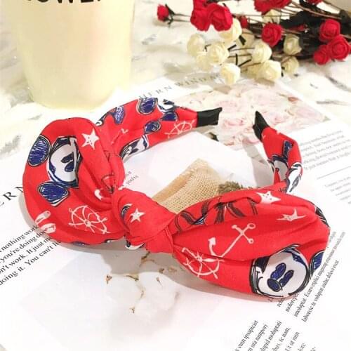 Disney Cartoon Minnie Wild Hairband Mickey Ears Bow Hairband Cute Cartoon Mickey Mouse Headband Hair Accessories