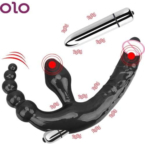 OLO Strapless Dildo Vibrators Anal Beads Prostate Massager Double-heads Vibrator Anal Plug Vibrator Sex Toys for Men Women