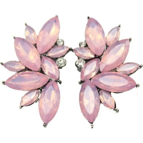 SHUANGR fashion Gem Crystal Leaf dangle Earrings For Women Fashion Brand Party Earings Jewelry Popular Gift