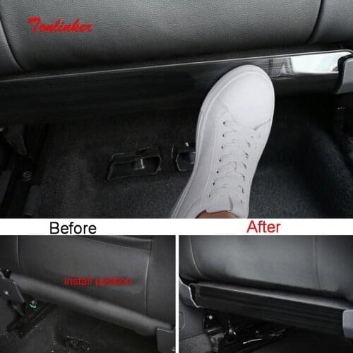 Tonlinker Interior Back Seat Anti-dirty Cover sticker for Volkswagen T-ROC 2018-19 Car styling 2 PCS Stainless steel stickers