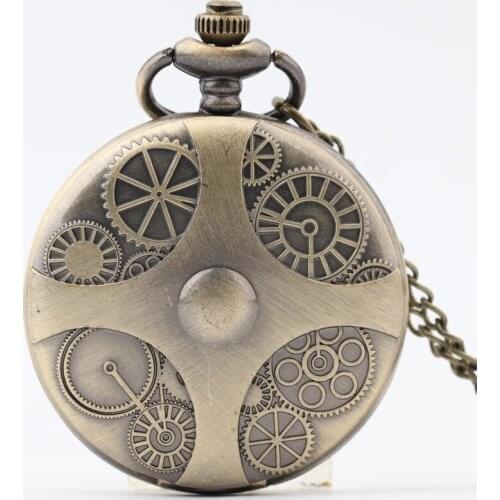 Vintage Bronze Color Antique Metal Alloy Steampunk Clock Watch Charms Punk Jewelry Pendant Charms Jewelry Gift For Men Women