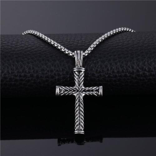 WANGAIYAO2021 new couple fashion cross six-pointed star necklace pendant stainless steel street fashion trend mens and womens