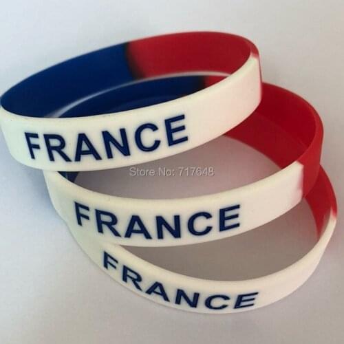 100pcs France segmented wristband silicone bracelets free shipping by epacket A