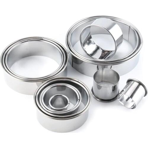 14pcs/set Stainless Steel Mousse Ring Round Stainless Steel Cookie Molds Set Dumplings Wrappers Cutter Maker Tools Cake Moulds