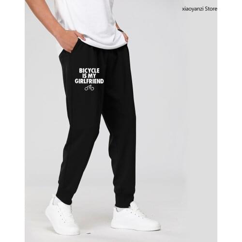 2021 Bicycle Is My Girlfriend Funny Logo Printed Male Sports Long Pants Fitness Tracksuit For Men Sweatpants EU Size Trousers