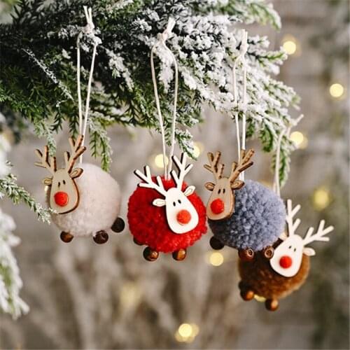 2021 Christmas Tree Decoration Pendant Christmas Cute Felt Deer Pendant Christmas Decoration Merry Christmas New Year Ornaments