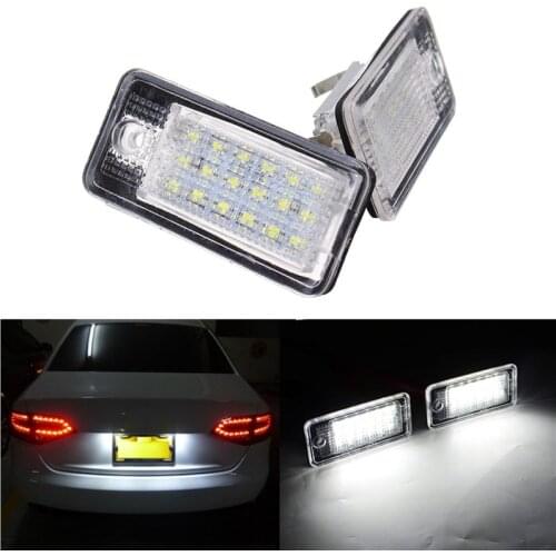2X LED Number License Plate Lights Lamps 8E0807430A 8E0807430B 8E0943021B 8E0943022B For Audi A4 S4 RS4 A3 S3 A6 C6 S6 RS6 A5