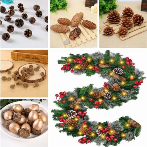 20 PCS ecru pendant ornaments, pinecone holiday decoration wedding hang hotel accessories 2-4cm