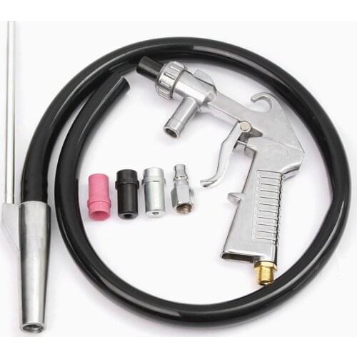 7Pcs/Set Abrasive Air Sand Blasting Gun Kit 1 Ceramic Nozzle 1 Steel Nozzle 1 Sand Suction Pipe Industrial Sandblaster Gun