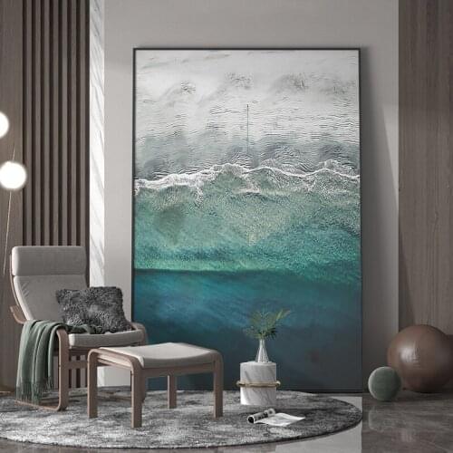 Living Room Entrance Landscape Painting Coast Beach Abstract Creative Background Wall Vertical Hanging Picture