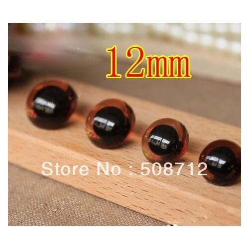 Free shipping!!!!12mm 100pairs brown color Safety Eyes/ SLIT PUPIL Plastic Sew-On EYES