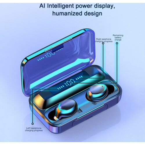 TWS Wireless Bluetooth Phones Headphones Earphones 2000mah Charging Box 8d Stereo Earbuds In-Ear Headsets For Iphone For Samsung