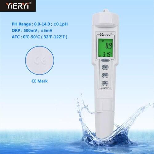 Yieryi Digital CT-6821 Waterproof Digital pH & ORP Meter Automatic Calibration Range 0.0~14.0pH +/-500mV Water Analyzer Control