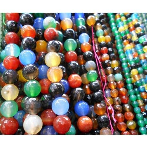 Colored faceted natural stone beads 4/6/8/10/12 mm