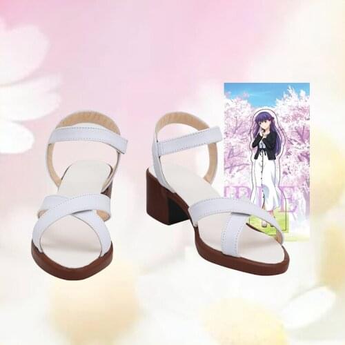 CosplayLove FGO Fate Stay Night Matou Sakura White Shoes Cosplay Long Boots Leather Custom Made For Party Birthday