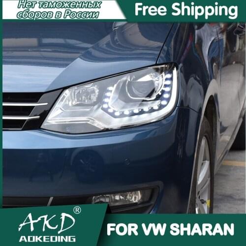 For Car VW Sharan Headlights 2012-2021 DRL Day Running Light LED Bi Xenon Bulb Fog Lights Car Accessory MPV Sharan Head Lamp