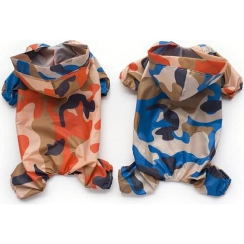 Camouflage Dog Raincoat Jumpsuit Waterproof Clothing Small Dog Rain Jacket Outfit Garment Pomeranian Poodle Yorkie Dog Costumes