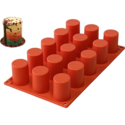 15-hole Cylindrical Silicone Mold Mousse Cake Baking Mould Dessert Cake Pan Jelly Pudding Mould Baking Tool Soap Mold