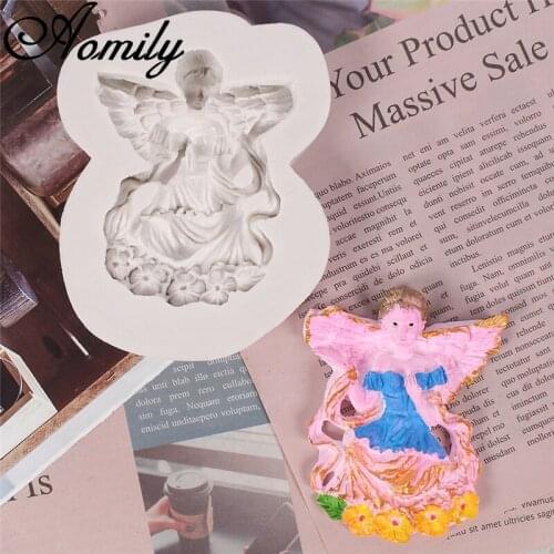Aomily Angel Cake Silicone Molds Fondant Cake Decorating Tools Chocolate Candy Mold Mould Baking Tool Cake Tools Pastry Tools