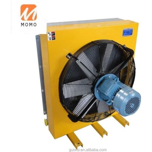 Hydraulic press cooler with fan air to oil heat exchanger