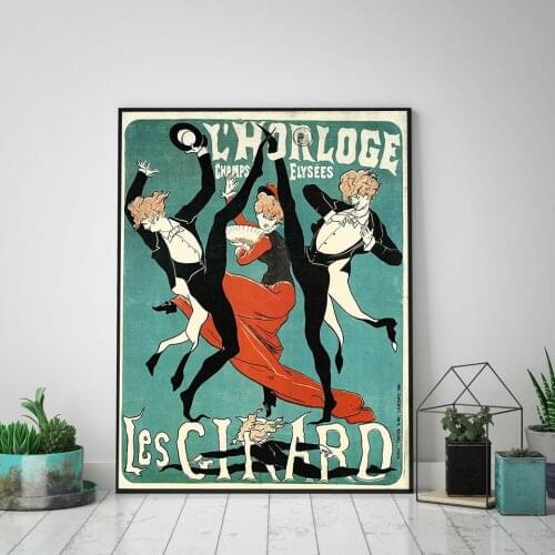 Beautiful Era Rare Vintage French Poster Canvas Painting Abstract Wall Art Print Minimalism Picture For Living Room Home Decor