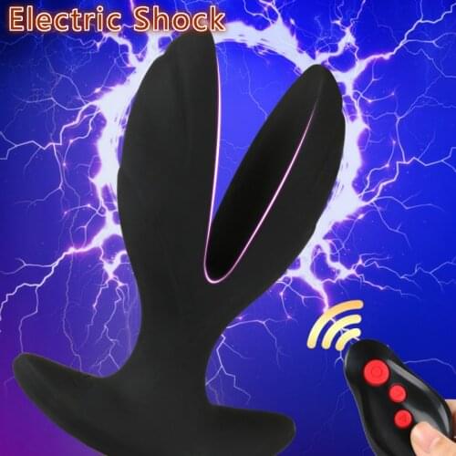 Electric Shock Anal Dilatation Remote Control Anal Massager Vibration Men and Women Anus Sexy Toys SM Climax Sex Shop Anal