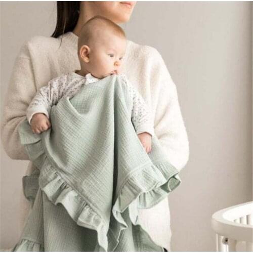 European Usa Fashion Kids Sleeping Blanket Newborn Baby Swaddle Wrap Blanket With Decorative Border Children Bedding Blanket