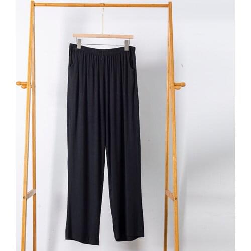 Mens Modal Pants Oversized Elastic Soft Home Loose Casual Pants