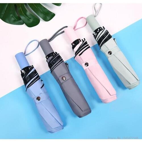 Mens and womens macaron color eight-bone folding umbrella wind-resistant umbrella three-fold sun protection sun umbrella