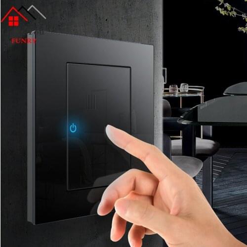 1 2 3 4 Gang 1 2 Way Household Switch Socket Type 86 Wall Socket With Led Tempered Glass Mirror Reset Switches 86*90mm