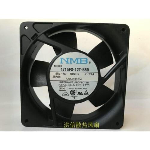 Original 4715fs-12t-b50 115VAC 50 / 60Hz 0.21a/0.19a high temperature resistant fan