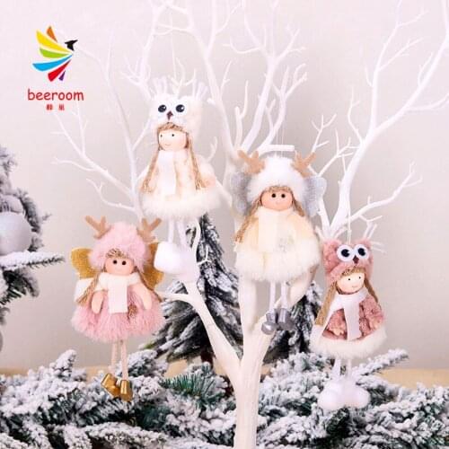 1PC DIY New Year Angel pendant Christmas Articles Angle Snowflakes Table Ornaments Xmas Decoration For Home Party Xmas Items