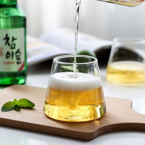 Transparent Glass Water Cups Breakfast Beer Mugs Milk Juice Cup Dessert Ice Cream Mug Whiskey Wine Drinkware Home Bar Supplier