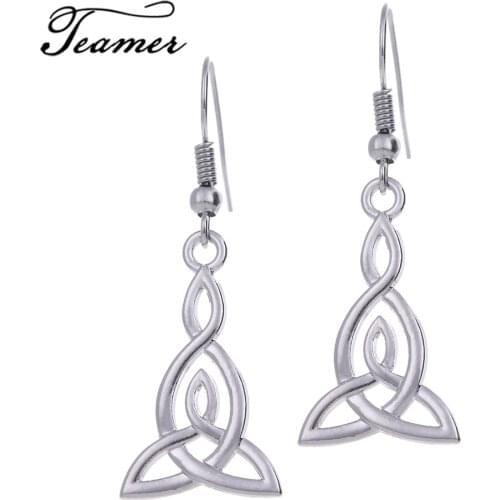 Teamer Antique Metal Irish Knot Earrings Simple Accessories for Female New Design Wicca Triqueta Lucky Holy Guarding Jewelry
