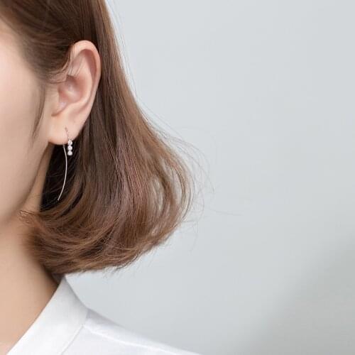 Dangle Earrings Chain Tassel Line Zircon For Women Korean Fashion Sweet`High Quality Trendy Girlfriend Birthday Jewelry BOYULIGE