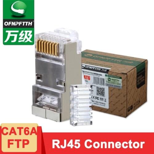 RJ45 Connector CAT6 CAT6A FTP 8P8C Gold-plated Network cable Modular Plug 100pcs