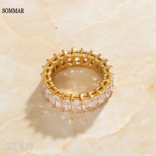 SOMMAR 2021 Gorgeous 18KGP Gold Filled size 6 7 8 Lady Engagement rings Street fashion hiphop men ring jewelry