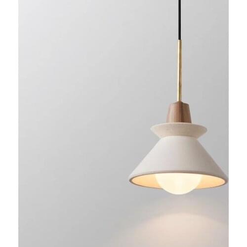 Modern Cement Chandelier Art Creative Design Bedroom Bedside Bar Solid Wood Lamp Concrete Pendant Light Dining Room Hang Light