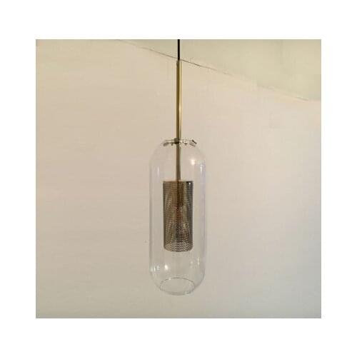 Modern iron sieve pendant lamp clear transparent glass industry design dinning room restaurant hotel loft suspension light