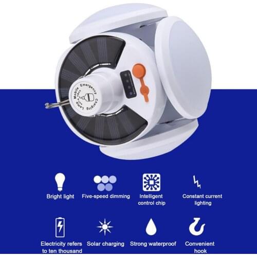 Solar LED Bulb Light Rechargeable Wireless Outdoor Emergency Lamp Plug/solar Charging Energy Saving Waterproof Night Market Lamp