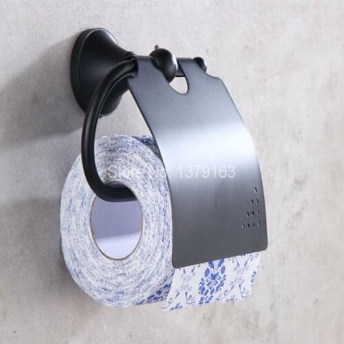 Dark Black Oil Rubbed Bronze Wall Mounted Toilet Paper Roll Holder Bathroom Fitting aba854
