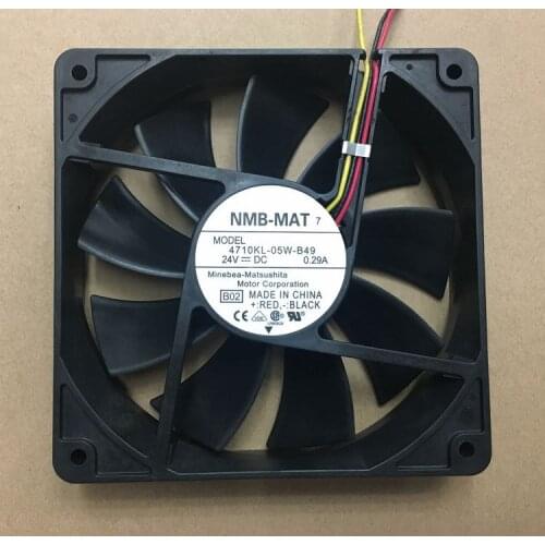 NMB-MAT 4710KL-05W-B49 B50 DC 24V 0.29A 3-wire 120x120x25mm Server Cooling Fan