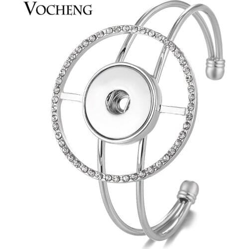Vocheng Ginger Snap Button Echo Double Bangle Big Round Charms 18mm with Crystal NN-558