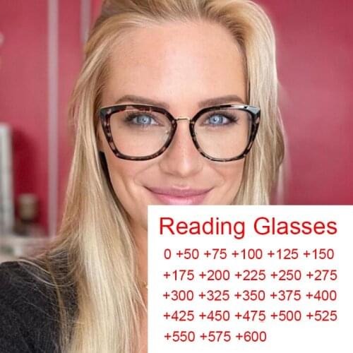 Female Reading Glasses With Grade 0 to +6.0 Optical Eyeglasses Frame 2021 Stylish Elderly Presbyopia Eyewear Anti Blue Light